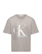 Marble Monogram Ss T-Shirt Calvin Klein Grey