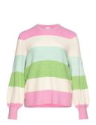Carnew Daria L/S Stripe Pullover Knt ONLY Carmakoma Pink