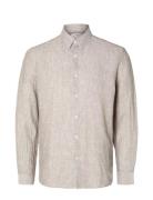 Slhregkylian-Linen Shirt Ls Classic Noos Selected Homme Beige
