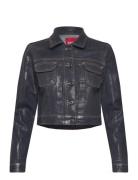 Foil Structured Denim Jacket Mango Navy