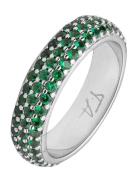 Solar Ring Silver/Green L/56 Mockberg Silver