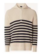 Tom Dry Cotton Half-Zip Sweater Lexington Clothing Cream