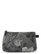 Cosmetic S Black Flower Linen Ceannis Patterned