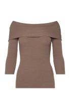 Slindianna Offshoulder Pullover Soaked In Luxury Brown