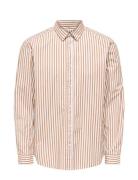 Onscape L/S Stripe Reg Shirt Fw ONLY & SONS White