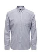 Onsremy Ls Reg Wash Stripe Oxford Shirt ONLY & SONS Blue