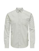 Onsremy Ls Reg Wash Oxford Shirt ONLY & SONS Grey