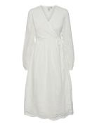 Yasluma Ls Long Wrap Dress S. Noos YAS White