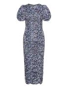 Coated Jersey Puffy Dress ROTATE Birger Christensen Blue