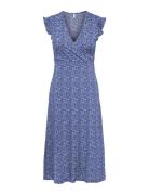 Onlmay Life S/L Wrap Midi Dress Jrs Noos ONLY Blue
