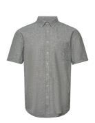 Cotton/Linen Shirt S/S Lindbergh Green
