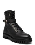 Buckle Lace Up Boot Tommy Hilfiger Black