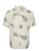 Jjjeff Abstract Print Resort Shirt Ss Jack & J S White