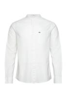 Tjm Reg Mao Linen Blend Shirt Tommy Jeans White