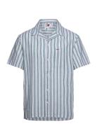 Tjm Stripe Linen Ss Shirt Ext Tommy Jeans Green
