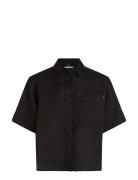 Linen Ss Shirt Tommy Hilfiger Black