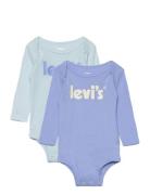 Levi's® Poster Logo Long Sleeve Bodysuit 2-Pack Levi's Blue