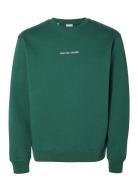 Slhhankie Logo Crew Neck Sweat Noos Selected Homme Green