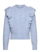 Sweater Flounce At Shoulder Lindex Blue