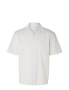 Slhrelaxnew-Linen Shirt Ss Resort Selected Homme White