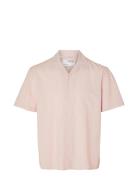 Slhrelaxnew-Linen Shirt Ss Resort Selected Homme Pink