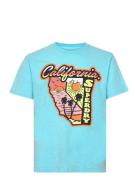 Neon Travel Graphic Loose Tee Superdry Blue