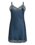 Pure Silk - Slip With Lace Lady Avenue Blue