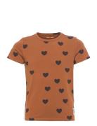 Basic Hearts Ss Tee Tencel™ Mini Rodini Brown