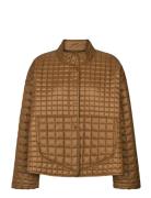 Kally - Linear Quilt Short Jacket Rabens Sal R Brown