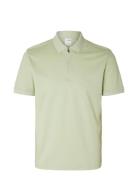 Slhfave Zip Ss Polo B Selected Homme Green