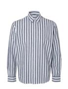 Slhregnew-Linen Shirt Ls Classic W Selected Homme Blue