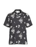 Slhregair Shirt Ss Mix G Camp Selected Homme Black