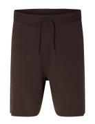Slhteller Knit Shorts W Selected Homme Brown