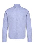 Jamie Cotton Linen Shirt Ls Clean Cut Copenhagen Blue