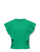 Kognella S/L Short Ruffle Top Jrs Kids Only Green