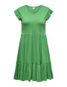 Carmay Life Cap Sl Frill Dress Jrs Noos ONLY Carmakoma Green