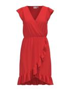 Vimo Y S/S Wrap Flounce Dress /1/Ka Vila Red