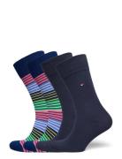 Th Men Sock 4P Multicolor Stripe Tommy Hilfiger Navy