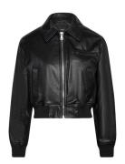 Vintage Leather-Effect Jacket Mango Black