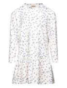 Dress L/S Gather Printed Petit Piao White