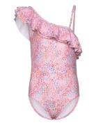 Swimsuit Shoulder, Aop Color Kids Pink