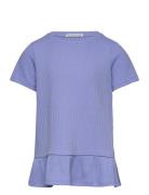 Volant Rib T-Shirt Tom Tailor Blue