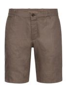 Slim Fit 100% Linen Bermuda Shorts Mango Brown