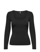 Onlea L/S 2-Way Deep Neck Top Jrs Noos ONLY Black