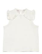 Frills Cotton T-Shirt Mango White