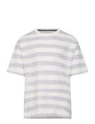 Printed Striped T-Shirt Mango Grey