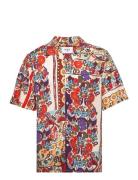 Didcot Ss Shirt Abstract Tile Print Red Multi Wax London Red