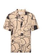 Printed Fluid Regular-Fit Shirt Mango Beige