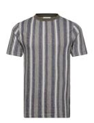 Towel Striped O-Neck Tee S/S Lindbergh Grey