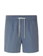 Slhcooper Seersucker Swimshorts Selected Homme Blue